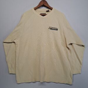 Vintage Purdue Boilermakers V-Neck Sweater Mens Large Cream Ribbed Knit NCAA